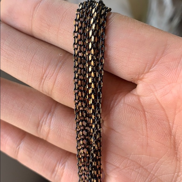 Black/white/Gold toned Necklace - Picture 4 of 8